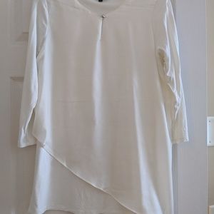 Like silk overlay on stretch material top